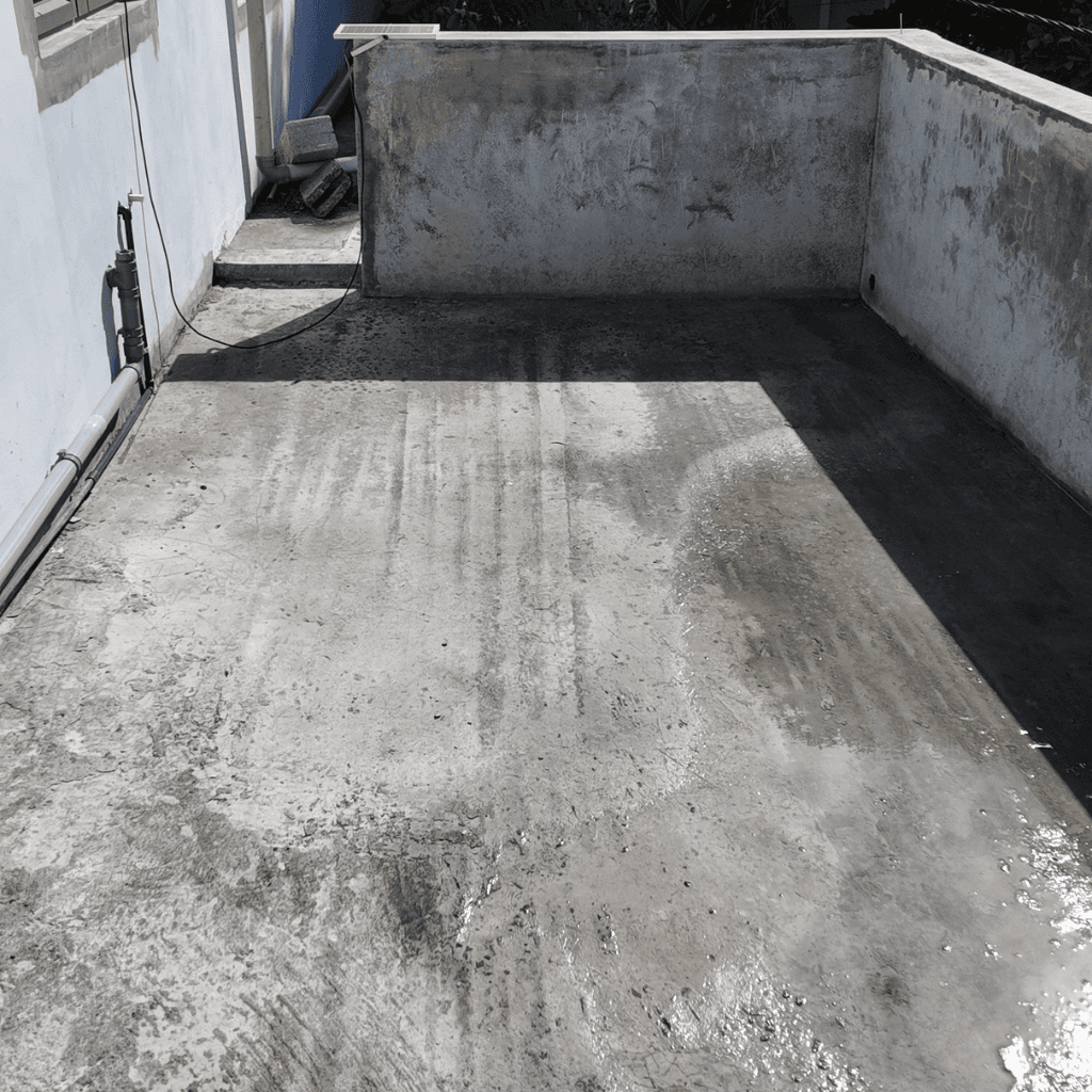 Résultat de la terrasse après nettoyage haute pression par Dodo Prop à Plaine Magnien